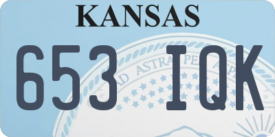 KS license plate 653IQK