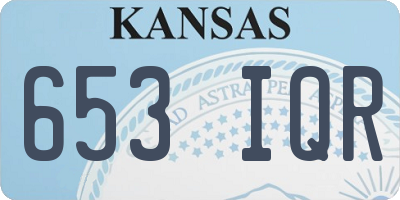 KS license plate 653IQR