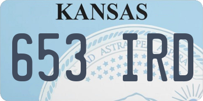 KS license plate 653IRD