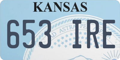 KS license plate 653IRE