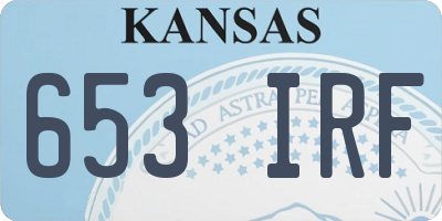 KS license plate 653IRF