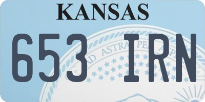 KS license plate 653IRN
