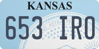 KS license plate 653IRO