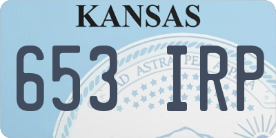 KS license plate 653IRP