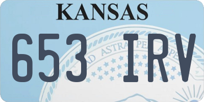 KS license plate 653IRV
