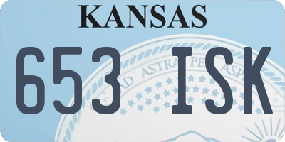 KS license plate 653ISK