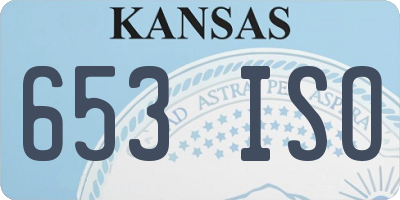 KS license plate 653ISO