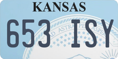 KS license plate 653ISY