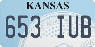 KS license plate 653IUB