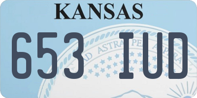 KS license plate 653IUD