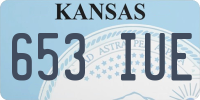 KS license plate 653IUE