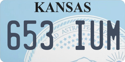 KS license plate 653IUM