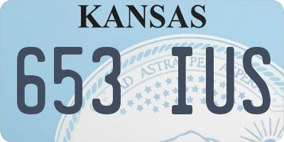 KS license plate 653IUS