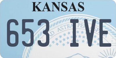 KS license plate 653IVE