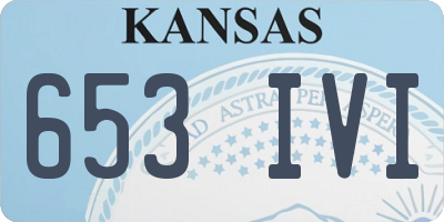 KS license plate 653IVI