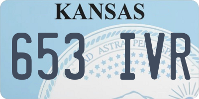 KS license plate 653IVR