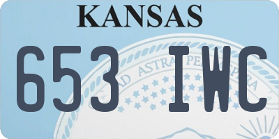 KS license plate 653IWC