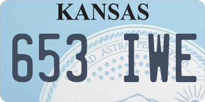 KS license plate 653IWE