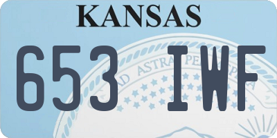 KS license plate 653IWF