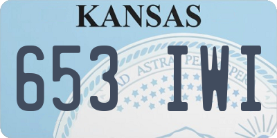 KS license plate 653IWI