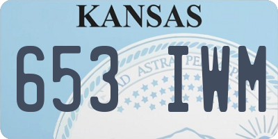 KS license plate 653IWM