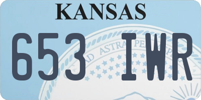 KS license plate 653IWR