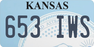 KS license plate 653IWS