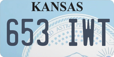 KS license plate 653IWT