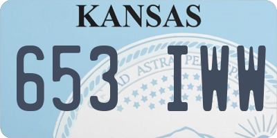 KS license plate 653IWW