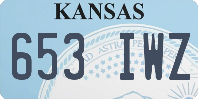 KS license plate 653IWZ