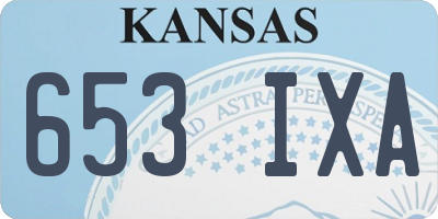 KS license plate 653IXA