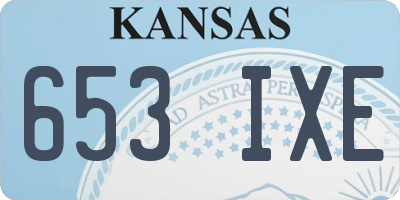 KS license plate 653IXE