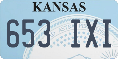 KS license plate 653IXI