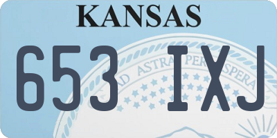 KS license plate 653IXJ