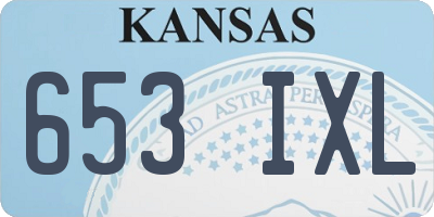 KS license plate 653IXL
