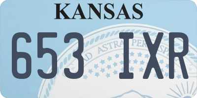 KS license plate 653IXR