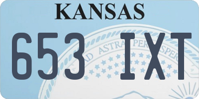 KS license plate 653IXT