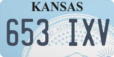 KS license plate 653IXV