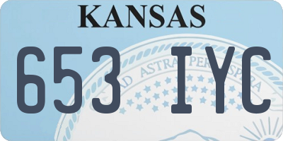 KS license plate 653IYC