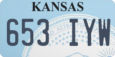 KS license plate 653IYW