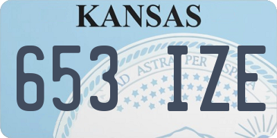 KS license plate 653IZE