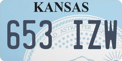 KS license plate 653IZW