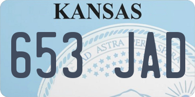 KS license plate 653JAD