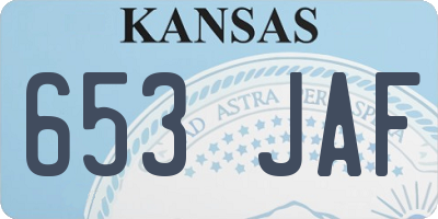 KS license plate 653JAF