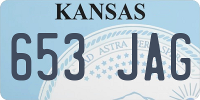 KS license plate 653JAG