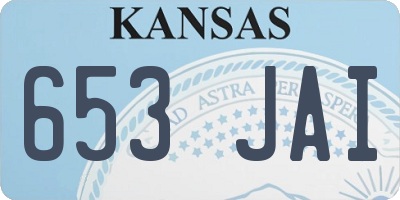 KS license plate 653JAI