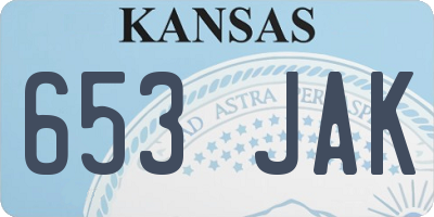 KS license plate 653JAK