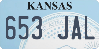KS license plate 653JAL