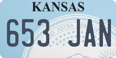 KS license plate 653JAN