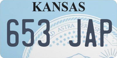 KS license plate 653JAP
